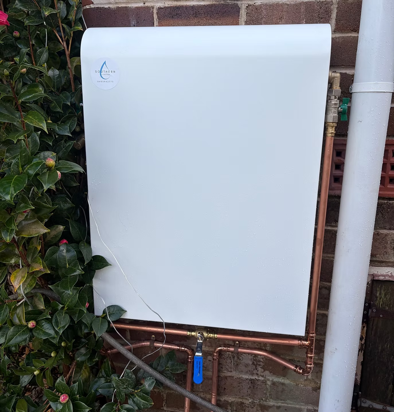 20 inch 3 Stage whole-house water filtration system installed on an Illawarra home